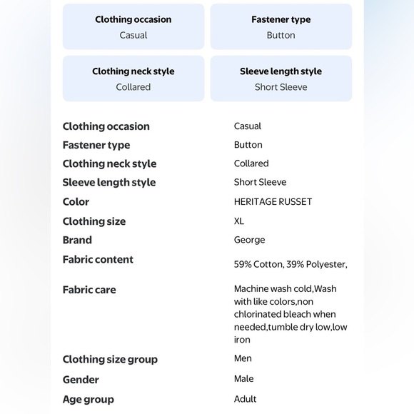 George Men's XL Pique Polo Shirt Heritage Russet Heather NWT Big Vtg 90s Stretch - Picture 2 of 12